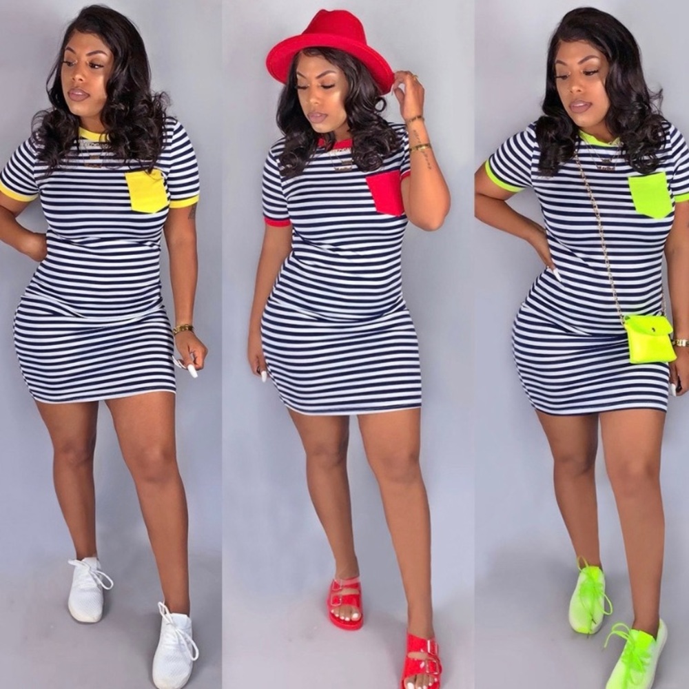 Strip pop dress